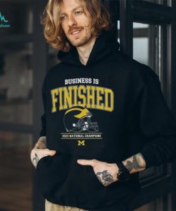 Michigan Football 2023 National Champions Navy Business Is Finished Team Shirt