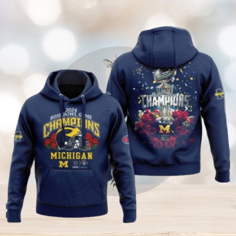 Michigan Football 2024 Rose Bowl Game Champions Hoodie Michigan Football 2024 Rose Bowl Game Champions Hoodie