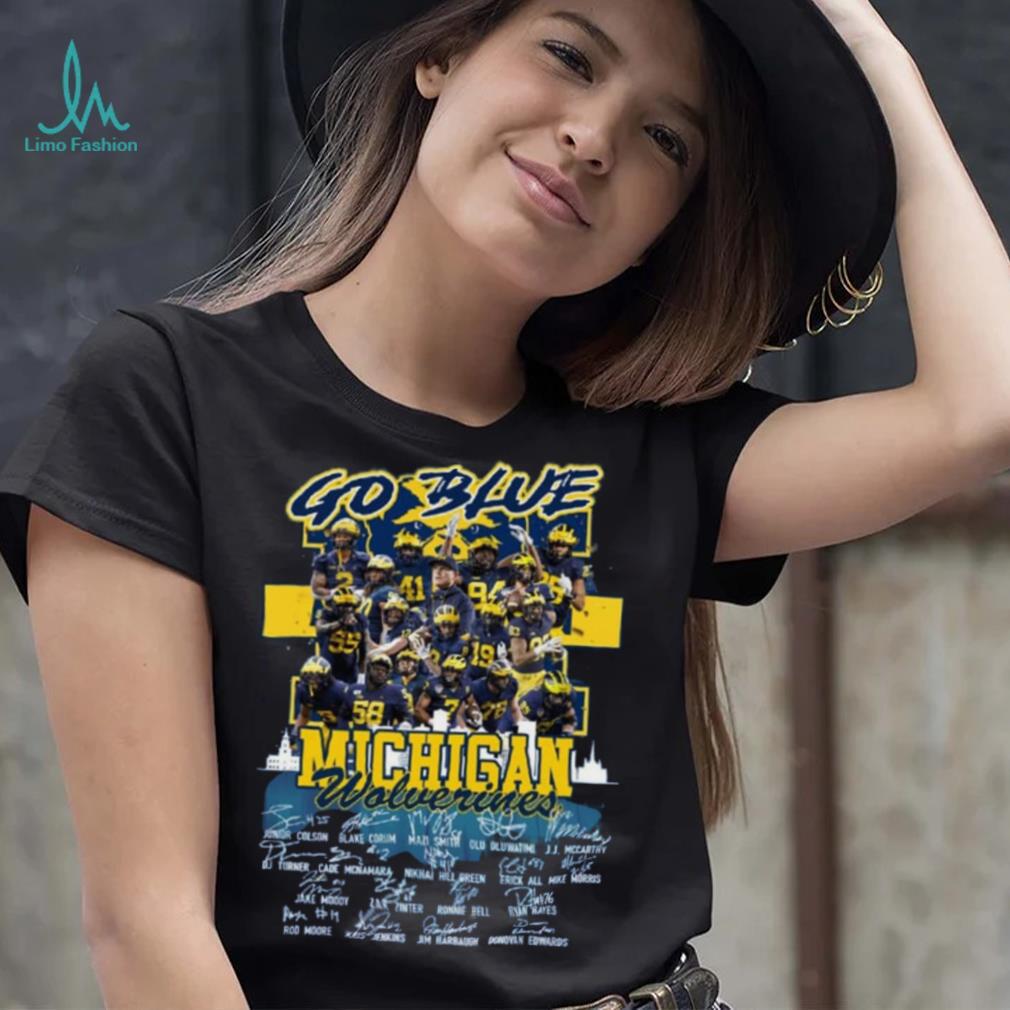Michigan Go Blue Signature 2023 Nationl Championships shirt Michigan Go Blue Signature 2023 Nationl Championships shirt