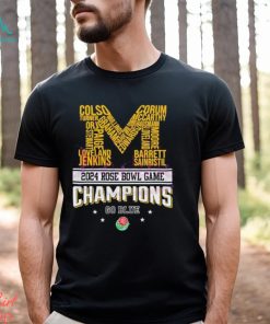 Michigan Loveland Jenkins Barrett Sainristil 2024 Rose Bowl Champions Go Blue Shirt