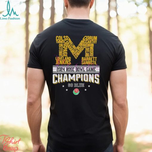 Michigan Loveland Jenkins Barrett Sainristil 2024 Rose Bowl Champions Go Blue Shirt