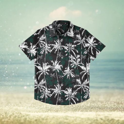 Michigan State Spartans Black Floral Hawaiian Shirt