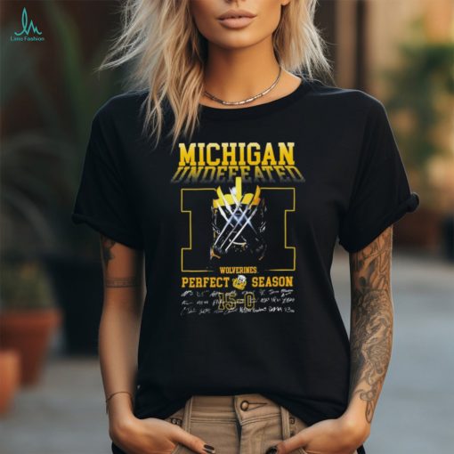 Michigan Undefeated Logan Wolverine Perfect Season signatures shirt