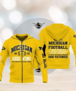 Michigan Wolverines 1000 Wins College Football Hoodies