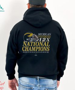 Michigan Wolverines 12 Time Football National Champions Franklin T Shirt