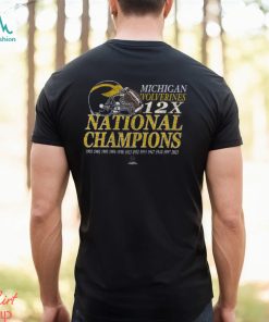 Michigan Wolverines 12 Time Football National Champions Franklin T Shirt