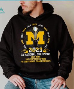 Michigan Wolverines 12x National Champions, 1004 Wins, 547 Conference Wins. 45 Conference Championships Shirt