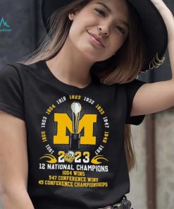 Michigan Wolverines 12x National Champions, 1004 Wins, 547 Conference Wins. 45 Conference Championships Shirt, hoodie, sweater, long sleeve and tank top Michigan Wolverines 12x National Champions, 1004 Wins, 547 Conference Wins. 45 Conference Championships Shirt