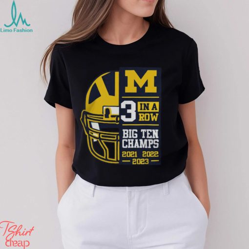 Michigan Wolverines 2023 Back To Back 3X Conference Champions T Shirt