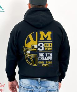 Michigan Wolverines 2023 Back To Back 3X Conference Champions T Shirt