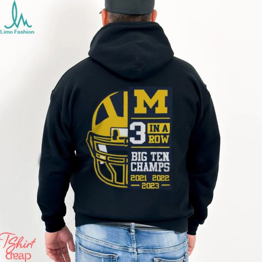 Michigan Wolverines 2023 Back To Back 3X Conference Champions T Shirt