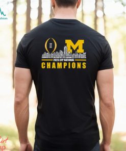 Michigan Wolverines 2023 CFP National Champions City Skyline Players Name Shirt