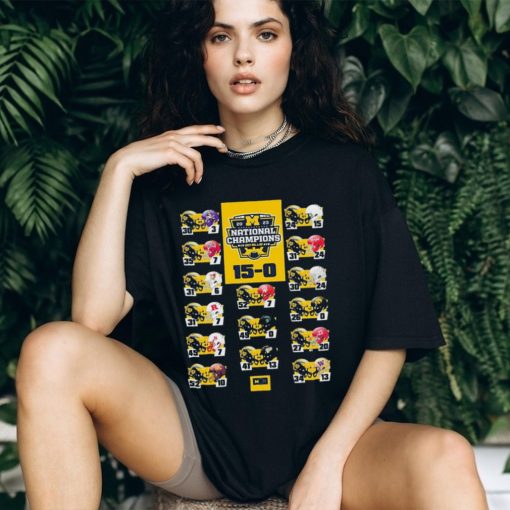 Michigan Wolverines 2023 National Champions Undefeated 15 0 Schedule Score Shirt