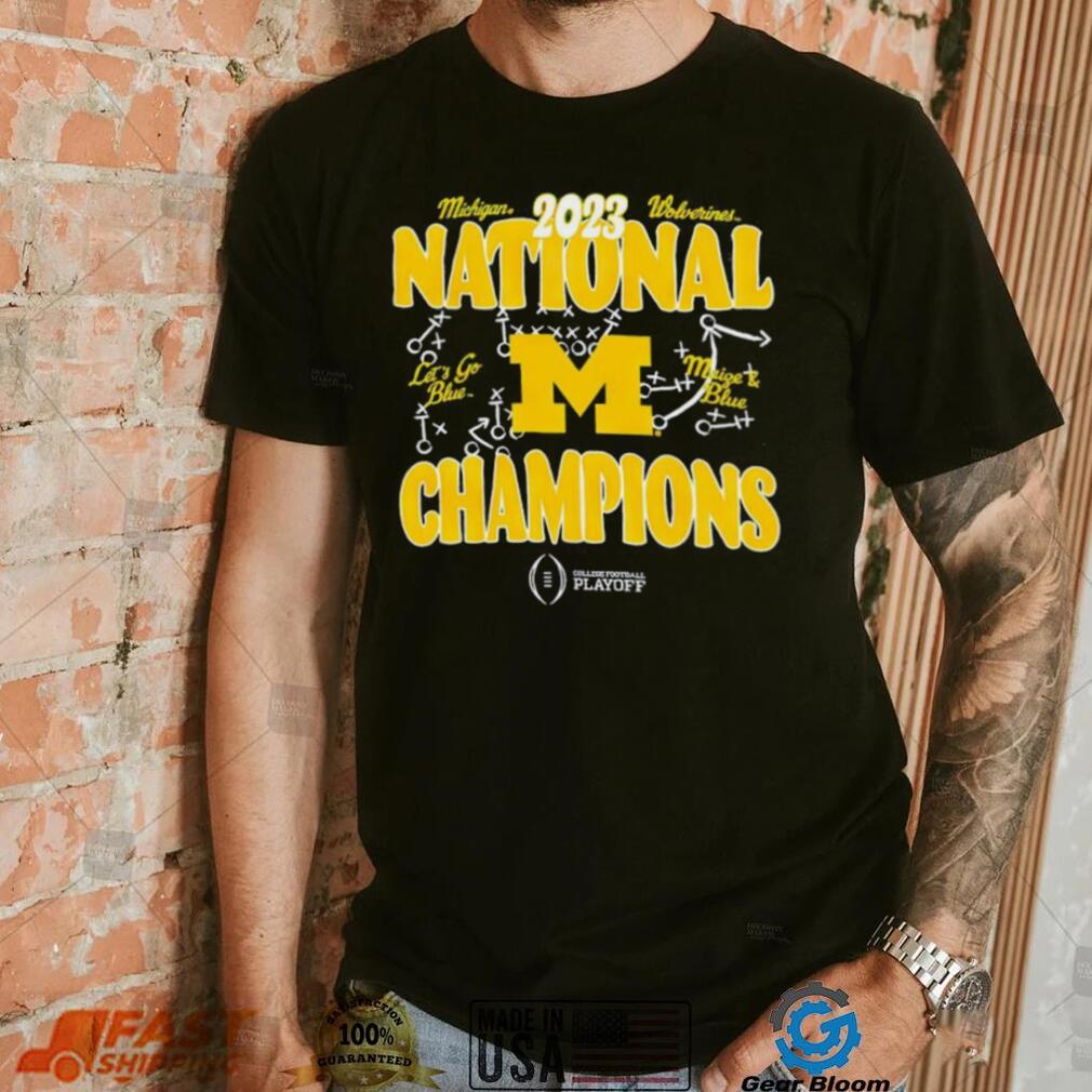 Michigan Wolverines 2023 national champions let’s go blue Maige and blue shirt Michigan Wolverines 2023 national champions let’s go blue Maige and blue shirt