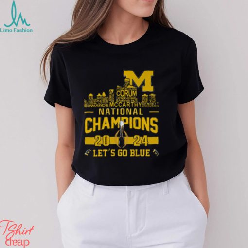 Michigan Wolverines 2024 CFP National Champions Players Names Logo Let’s Go Blue Classic T Shirt