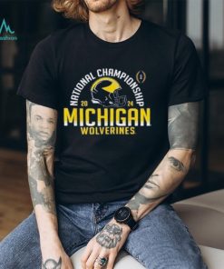 Michigan Wolverines 2024 CFP National Championship Arch Navy T Shirt