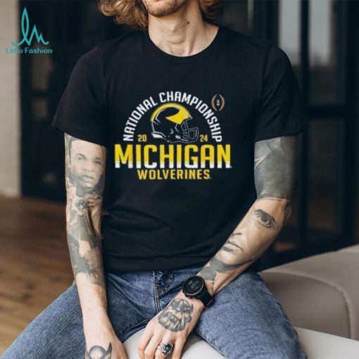 Michigan Wolverines 2024 CFP National Championship Arch Navy T Shirt