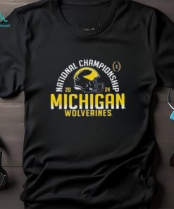 Michigan Wolverines 2024 CFP National Championship Arch Navy T Shirt