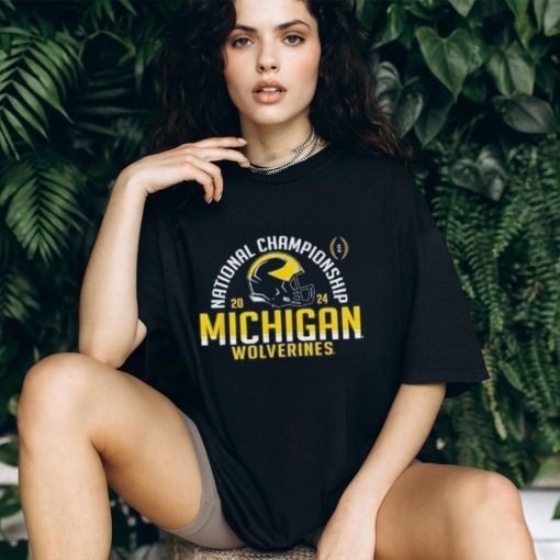 Michigan Wolverines 2024 CFP National Championship Arch Navy T Shirt