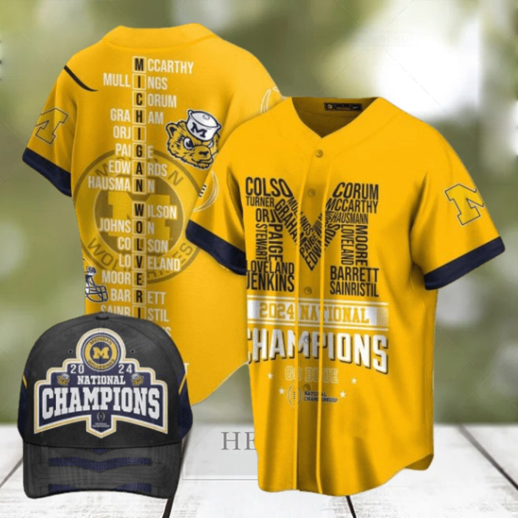 Michigan Wolverines 2024 National Champions Go Blue Baseball Jersey Michigan Wolverines 2024 National Champions Go Blue Baseball Jersey