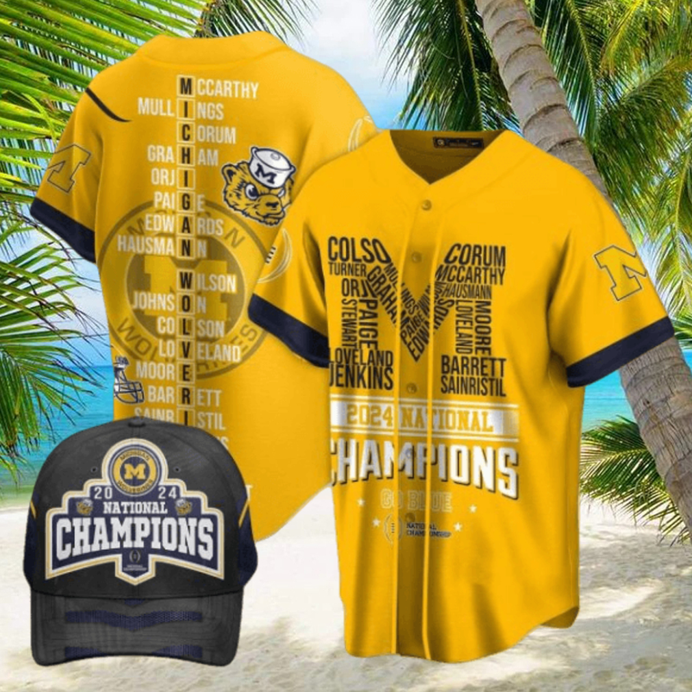 Michigan Wolverines 2024 National Champions Go Blue Baseball Jersey Michigan Wolverines 2024 National Champions Go Blue Baseball Jersey