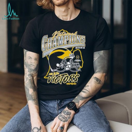 Michigan Wolverines ’47 College Football Playoff 2023 National Champions State Outline Franklin T shirt
