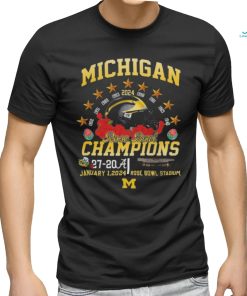 Michigan Wolverines 9 Time Rose Bowl Champions 2024 T Shirt