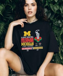 Michigan Wolverines Alabama Crimson playoff semifinal rose bowl game champions Michigan 1 1 2024 pasadena 20 – 27 T shirt