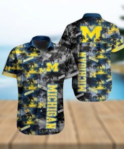 Michigan Wolverines Beach Pattern Hawaiian Shirt