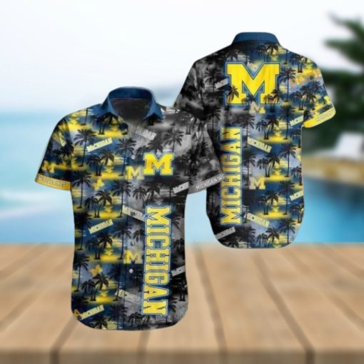 Michigan Wolverines Beach Pattern Hawaiian Shirt