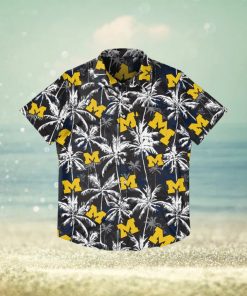 Michigan Wolverines Black Floral Hawaiian Shirt