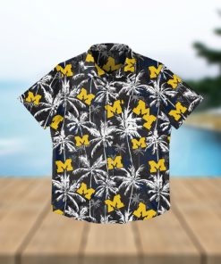 Michigan Wolverines Black Floral Hawaiian Shirt