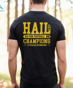 Michigan Wolverines Blue 2023 Back To Back Hail Conference Champions Shirt