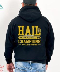 Michigan Wolverines Blue 2023 Back To Back Hail Conference Champions Shirt