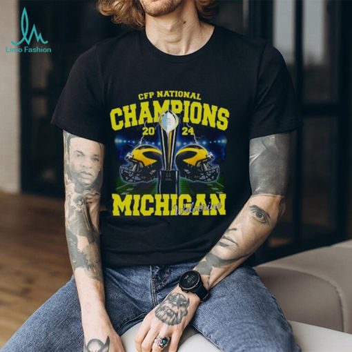 Michigan Wolverines CFP National Champions 2024 Helmet Shirt