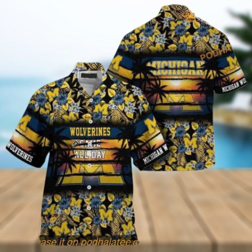 Michigan Wolverines Came All Day Flora Hawaiian Shirt