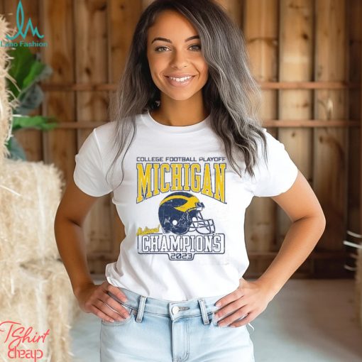Michigan Wolverines College Football Playoff 2023 National Champions Arched Victory Falls Tri Blend T Shirt