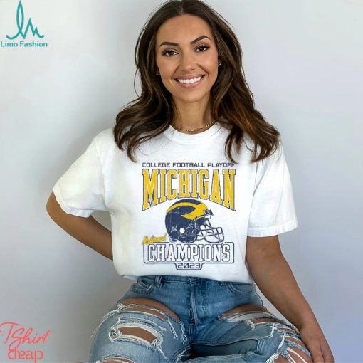 Michigan Wolverines College Football Playoff 2023 National Champions Arched Victory Falls Tri Blend T Shirt