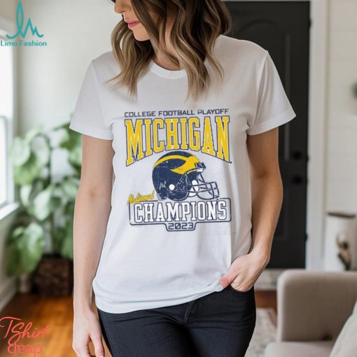 Michigan Wolverines College Football Playoff 2023 National Champions Arched Victory Falls Tri Blend T Shirt