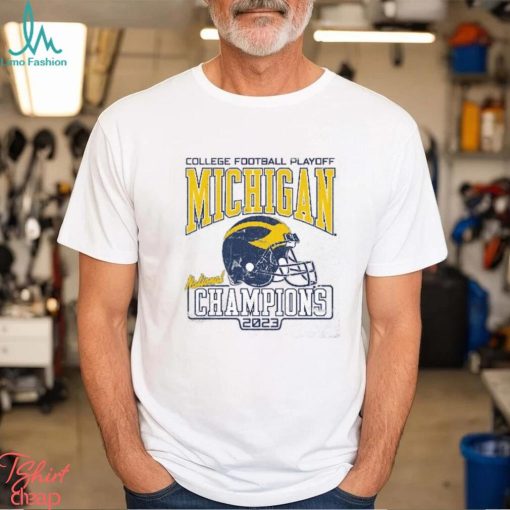 Michigan Wolverines College Football Playoff 2023 National Champions Arched Victory Falls Tri Blend T Shirt