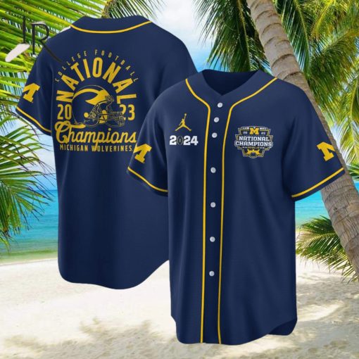 Michigan Wolverines College Football Playoff 2023 National Champions Baseball Jersey