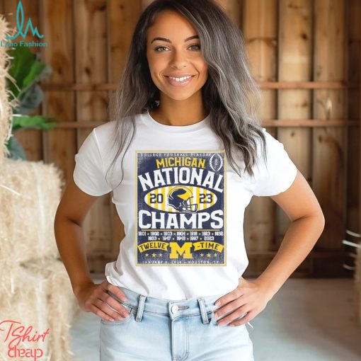 Michigan Wolverines College Football Playoff 2023 National Champions Build Back T Shirt
