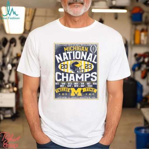 Michigan Wolverines College Football Playoff 2023 National Champions Build Back T Shirt
