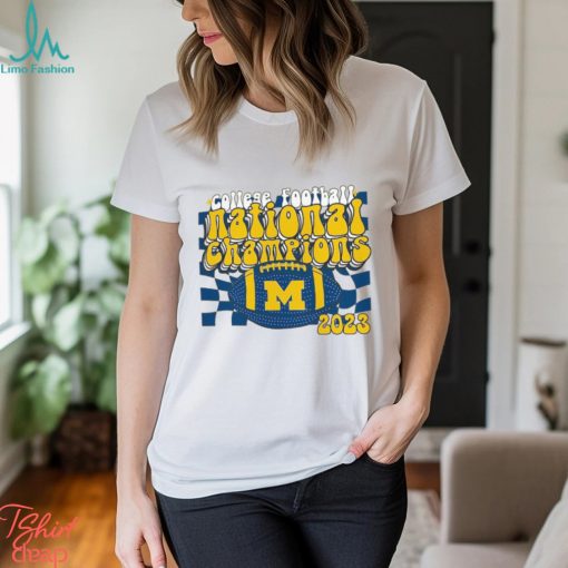 Michigan Wolverines College Football Playoff 2023 National Champions Comfort Colors Groovy Crop T Shirt