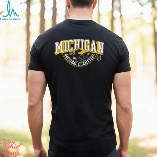 Michigan Wolverines College Football Playoff 2023 National Champions Gold Dust Schedule T Shirt
