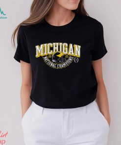 Michigan Wolverines College Football Playoff 2023 National Champions Gold Dust Schedule T Shirt