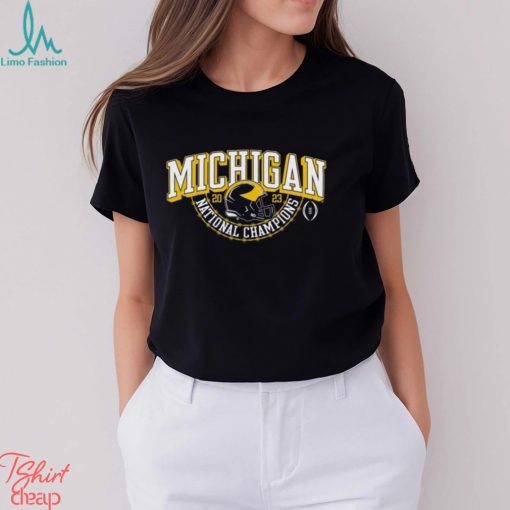 Michigan Wolverines College Football Playoff 2023 National Champions Gold Dust Schedule T Shirt