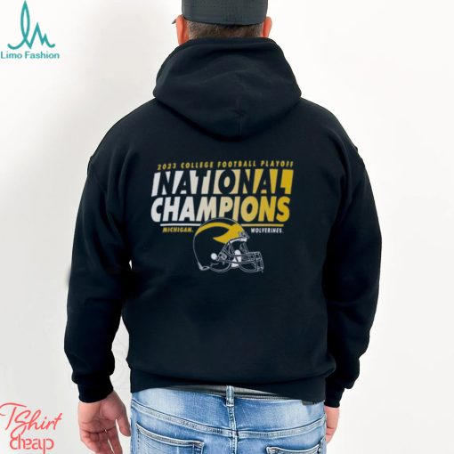 Michigan Wolverines College Football Playoff 2023 National Champions Helmet Shirt