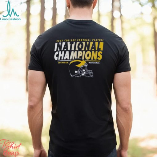 Michigan Wolverines College Football Playoff 2023 National Champions Helmet Shirt
