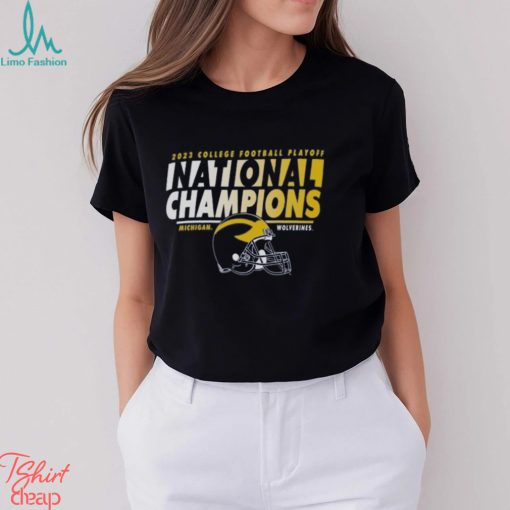 Michigan Wolverines College Football Playoff 2023 National Champions Helmet Shirt